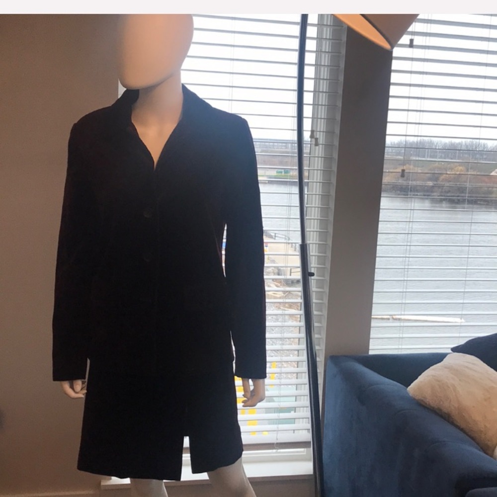 Gap burgundy velvet blazer & skirt